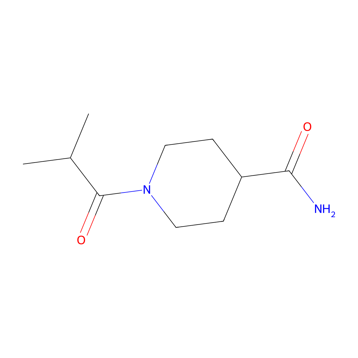 1-Isobutyrylpiperidine-4-carboxamide molecular structure, CAS 1094521-40-0