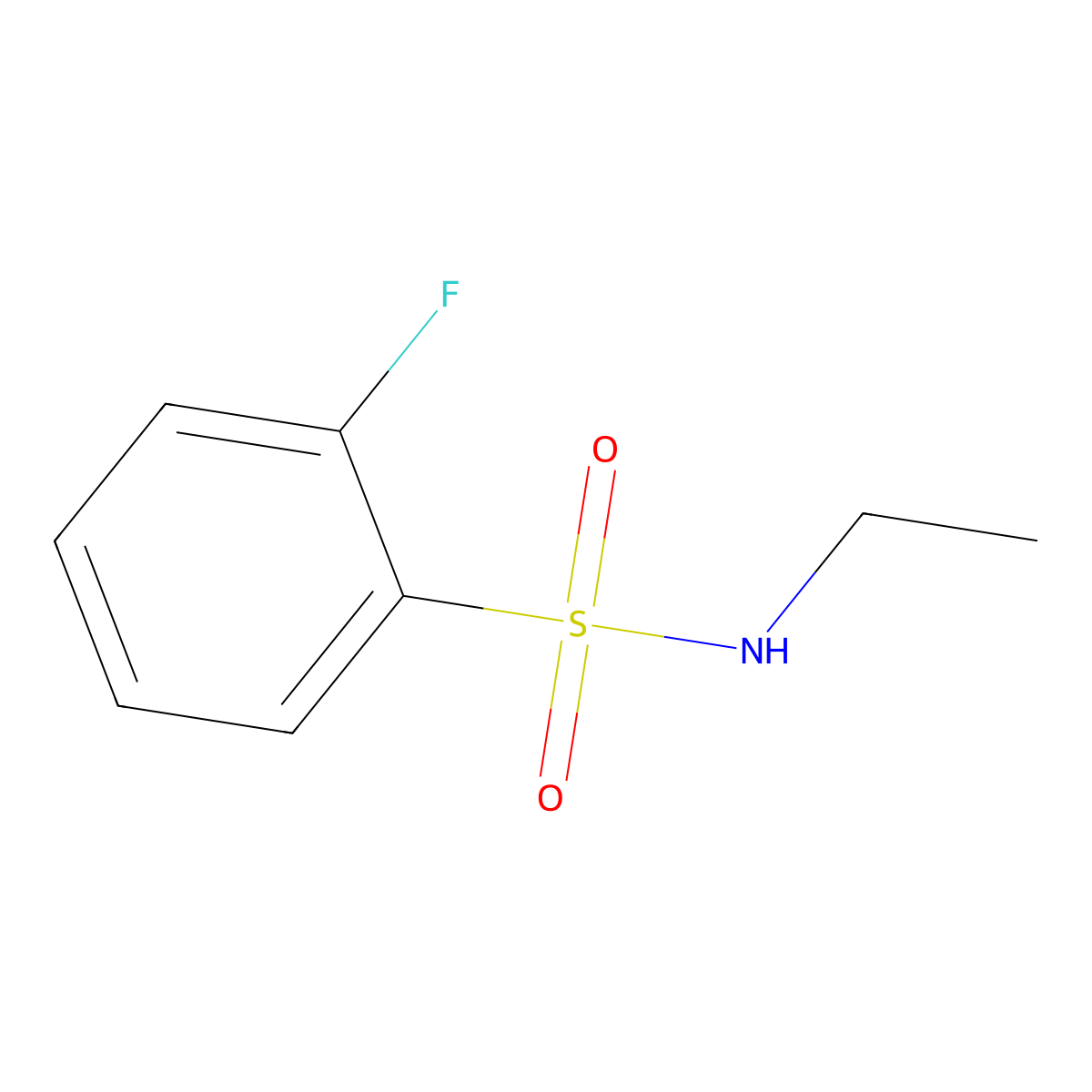 N-ethyl-2-fluorobenzene-1-sulfonamide molecular structure, CAS 1094523-56-4
