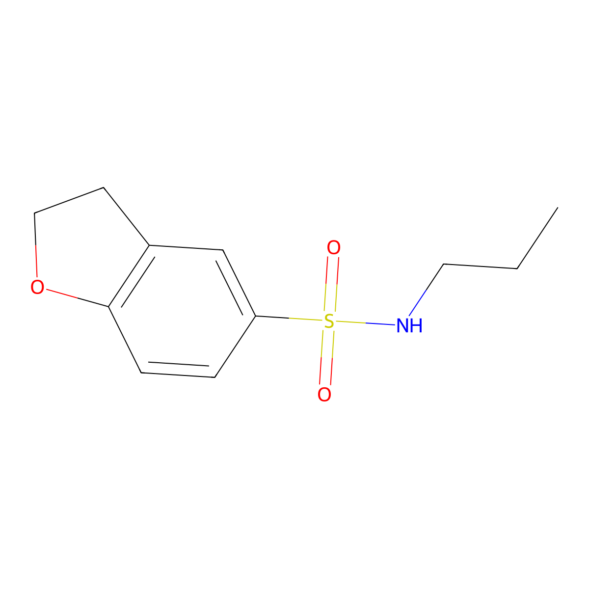 N-propyl-2,3-dihydro-1-benzofuran-5-sulfonamide molecular structure, CAS 1094523-81-5