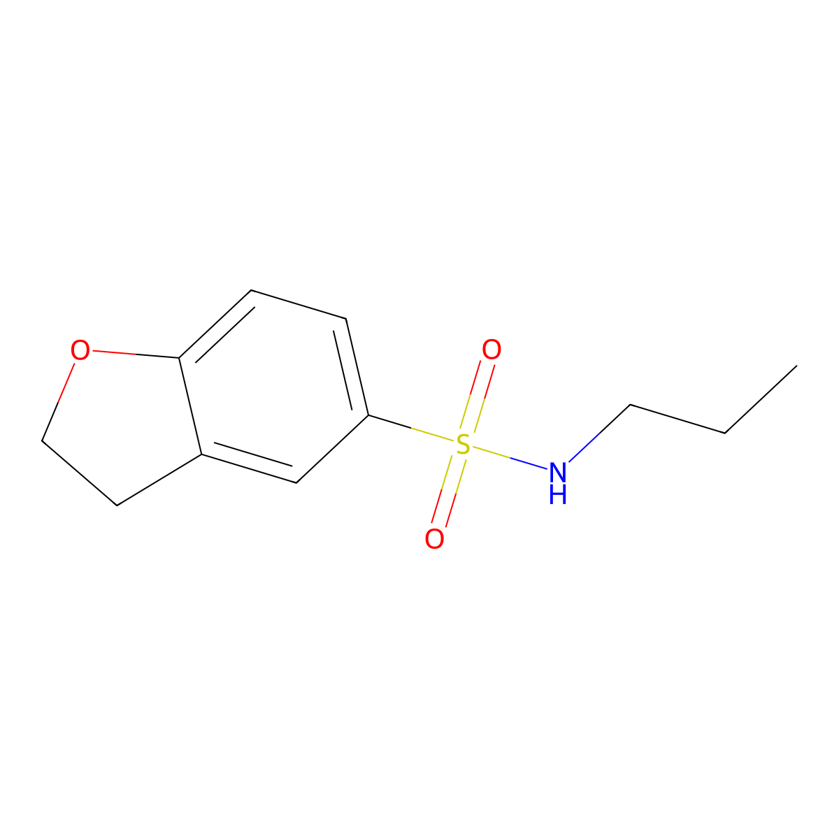 N-propyl-2,3-dihydro-1-benzofuran-5-sulfonamide molecular structure, CAS 1094523-81-5