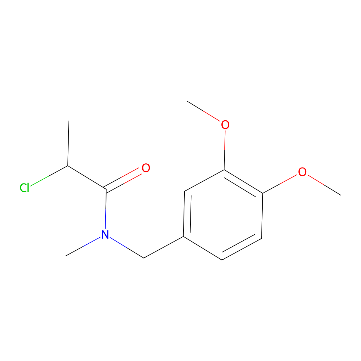 2-chloro-N-[(3,4-dimethoxyphenyl)methyl]-N-methylpropanamide molecular structure, CAS 1094533-48-8
