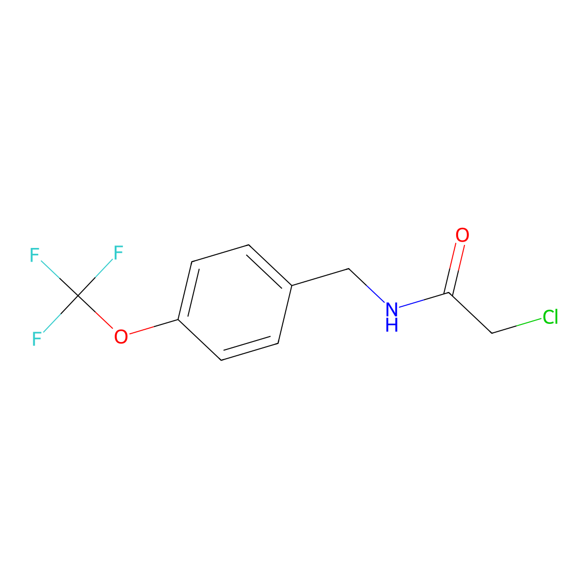 2-chloro-N-{[4-(trifluoromethoxy)phenyl]methyl}acetamide molecular structure, CAS 1094533-49-9