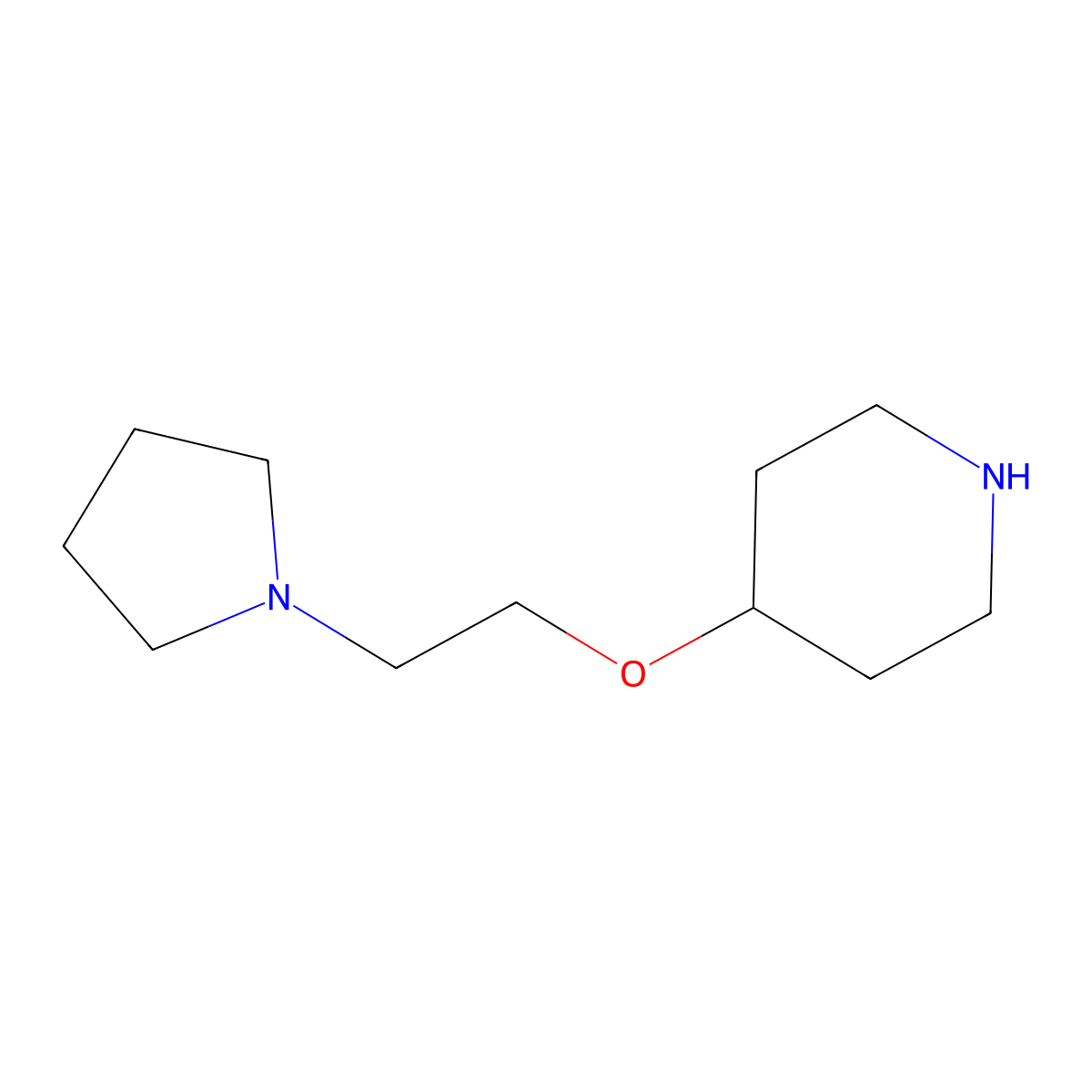 4-(2-(Pyrrolidin-1-yl)ethoxy)piperidine molecular structure, CAS 1094533-75-1