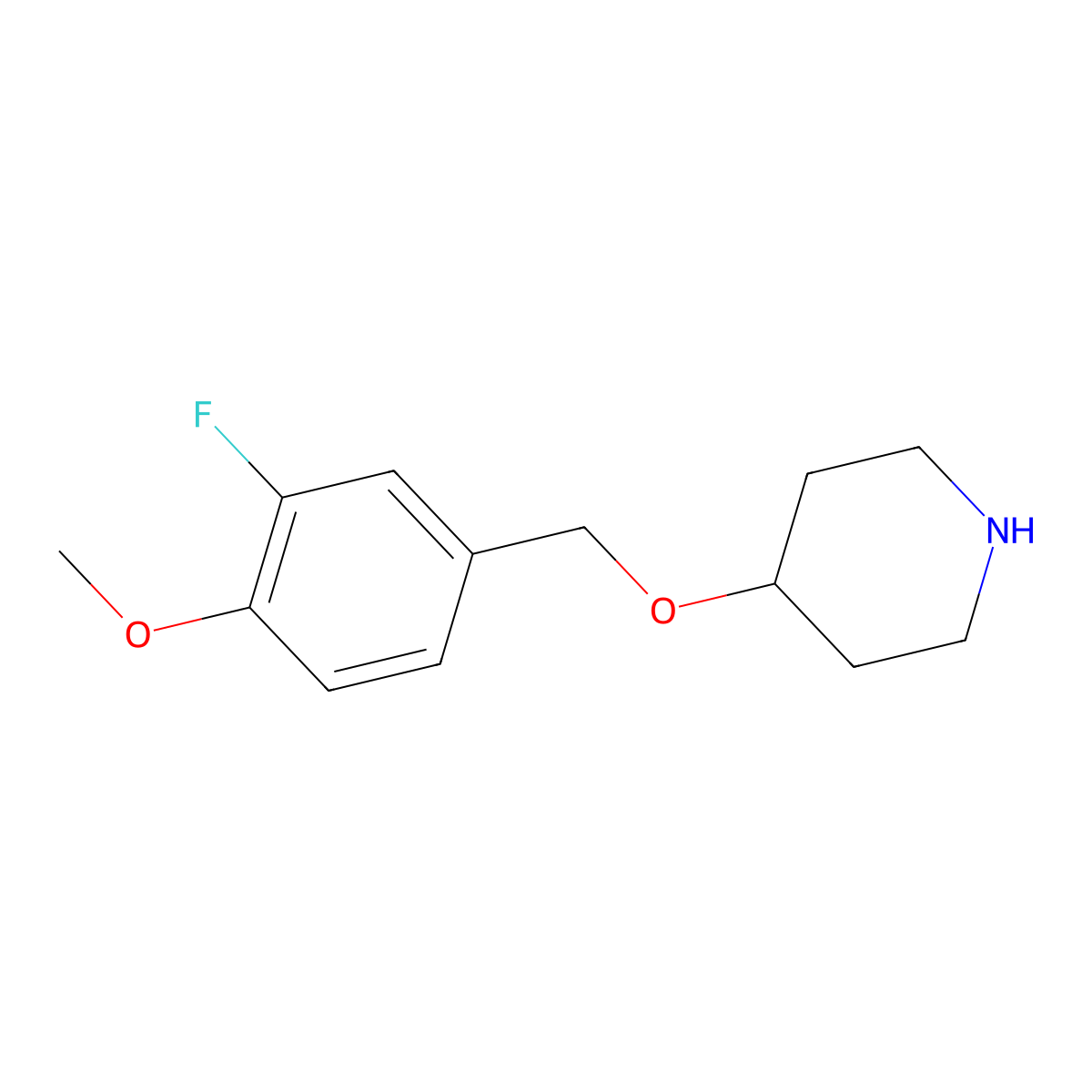 4-[(3-Fluoro-4-methoxyphenyl)methoxy]piperidine molecular structure, CAS 1094533-79-5