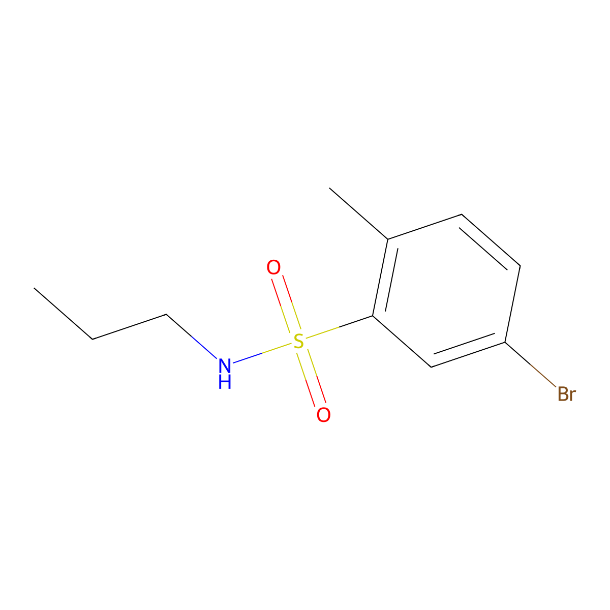 5-bromo-2-methyl-N-propylbenzenesulfonamide molecular structure, CAS 1094533-97-7
