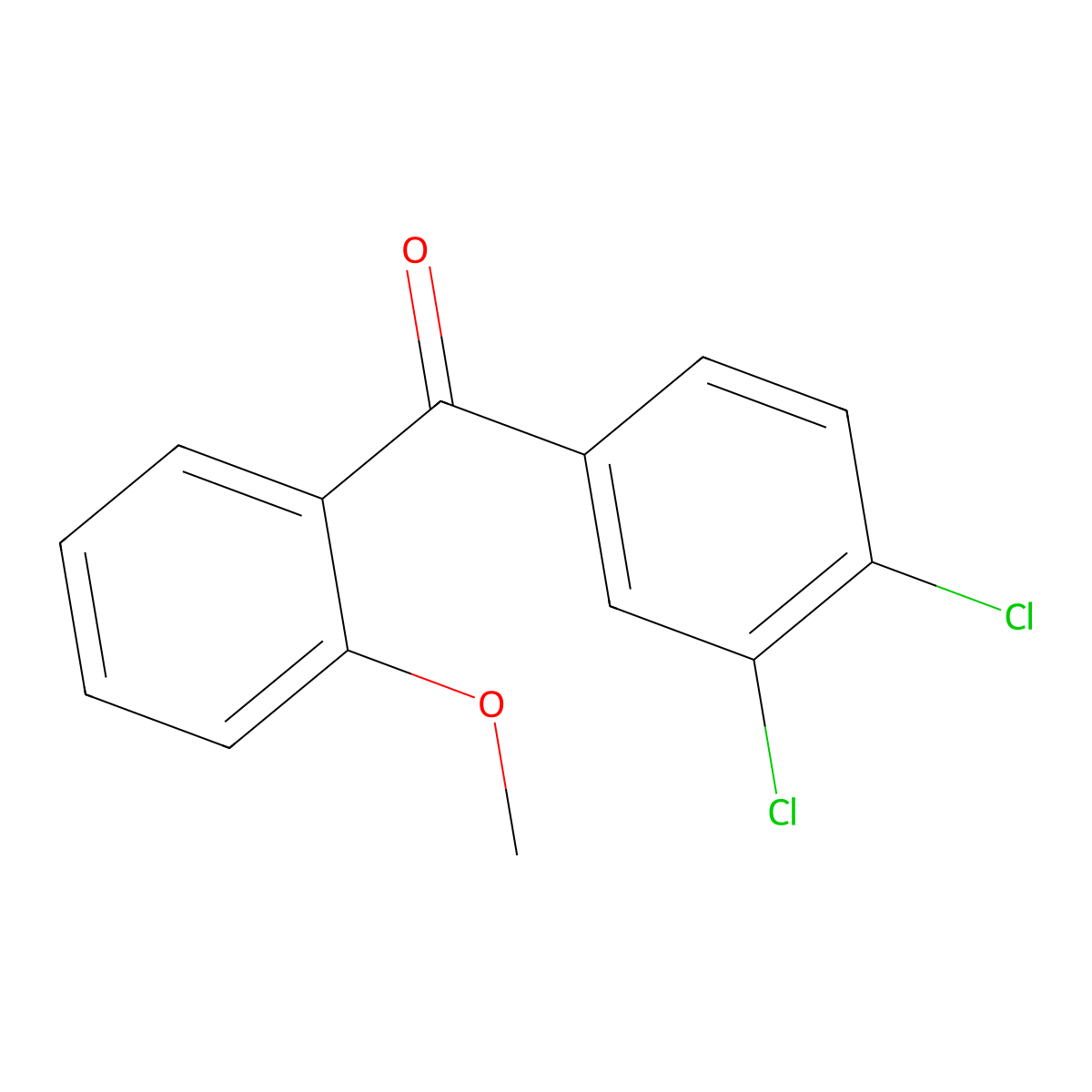 (3,4-Dichlorophenyl)(2-methoxyphenyl)methanone molecular structure, CAS 1094535-35-9
