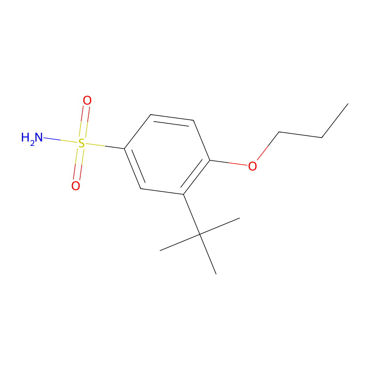 3-Tert-butyl-4-propoxybenzene-1-sulfonamide molecular structure, CAS 1094537-23-1