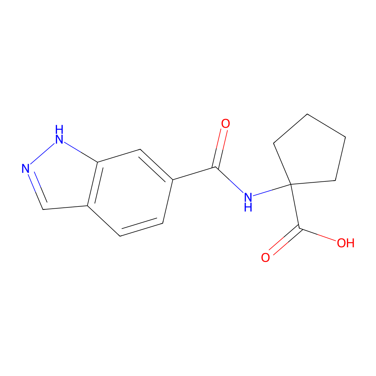 1-(1H-indazole-6-amido)cyclopentane-1-carboxylic acid molecular structure, CAS 1094539-55-5