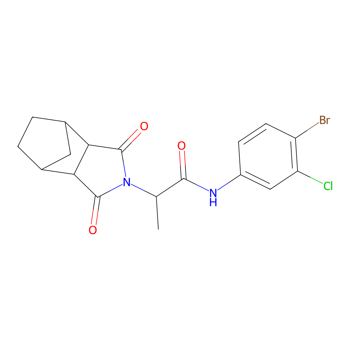 N-(4-bromo-3-chlorophenyl)-2-(1,3-dioxooctahydro-2H-4,7-methanoisoindol-2-yl)propanamide molecular structure, CAS 1094542-73-0
