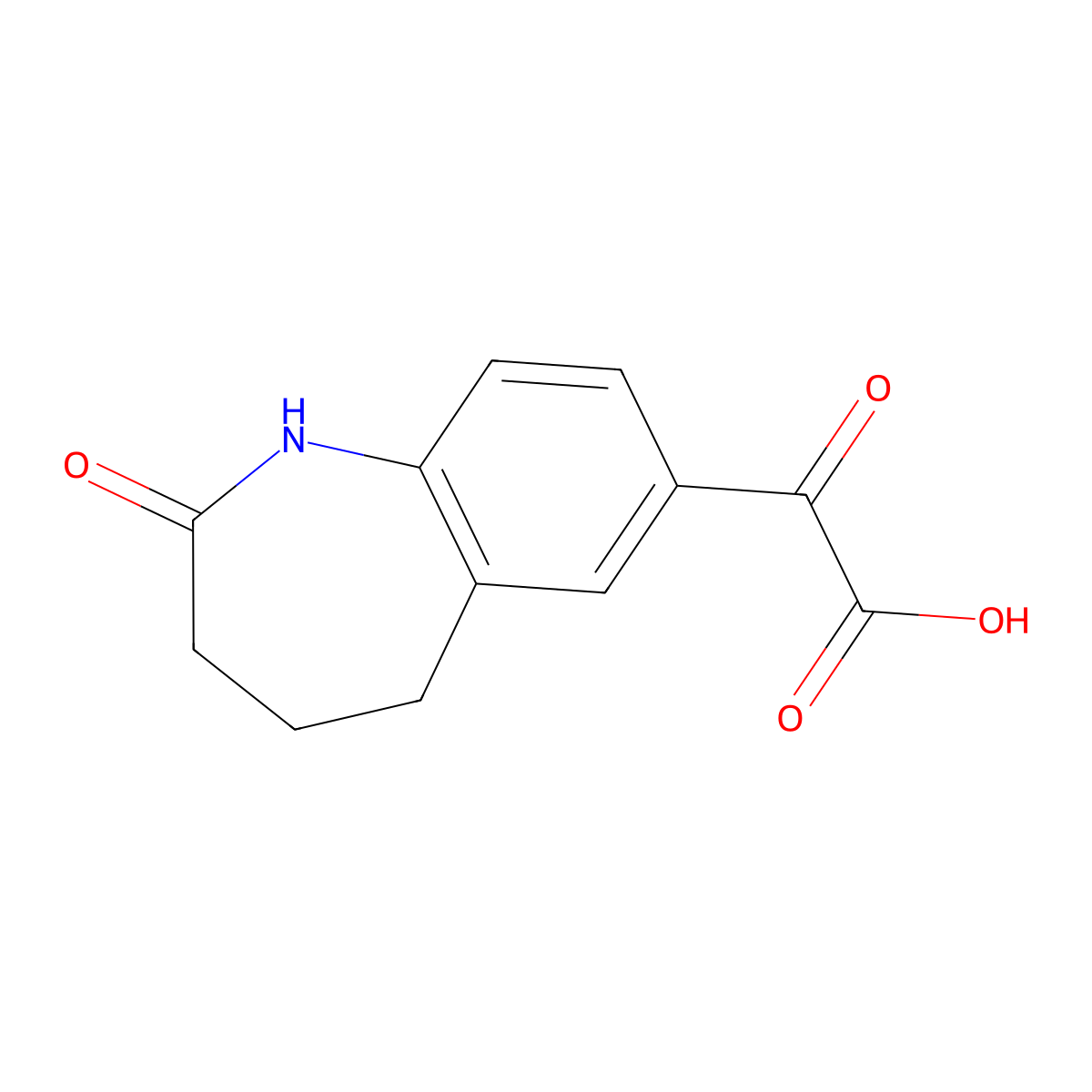 2-Oxo-2-(2-oxo-2,3,4,5-tetrahydro-1H-1-benzazepin-7-yl)acetic acid molecular structure, CAS 1094543-96-0