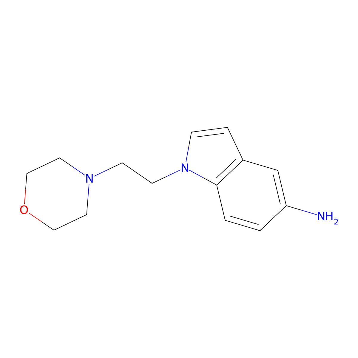 1-(2-(morpholin-4-yl)ethyl)-1H-indol-5-amine molecular structure, CAS 1094544-00-9