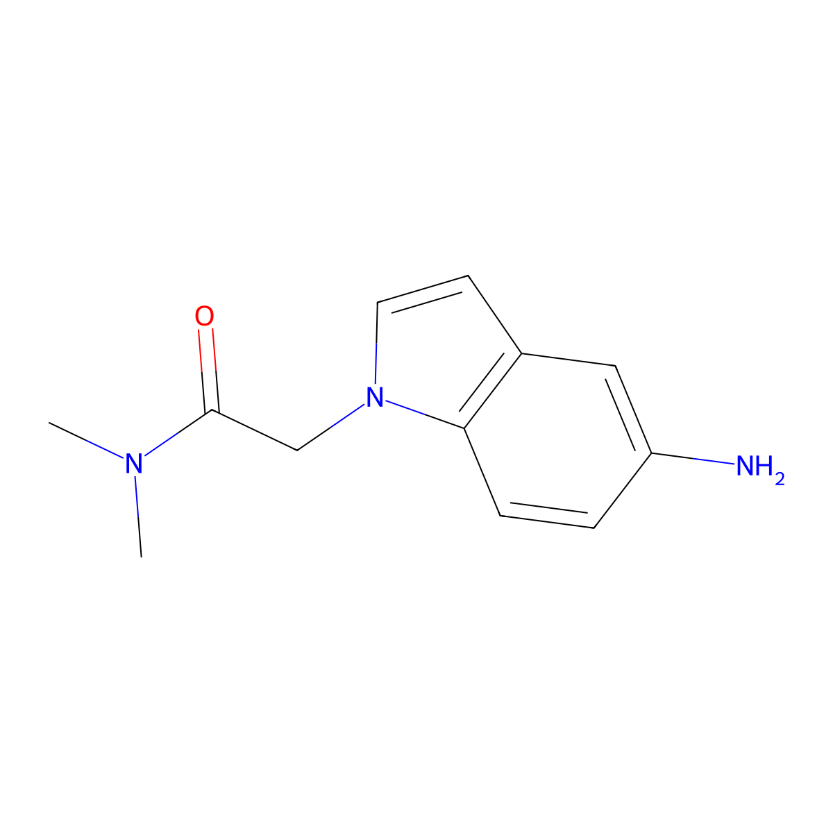 2-(5-amino-1H-indol-1-yl)-N,N-dimethylacetamide molecular structure, CAS 1094544-07-6