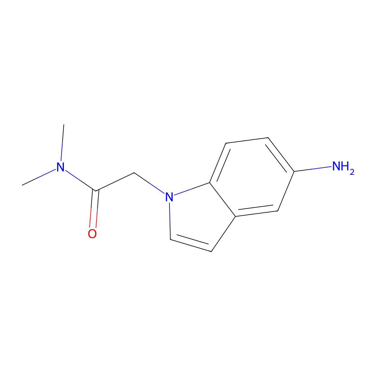 2-(5-amino-1H-indol-1-yl)-N,N-dimethylacetamide molecular structure, CAS 1094544-07-6
