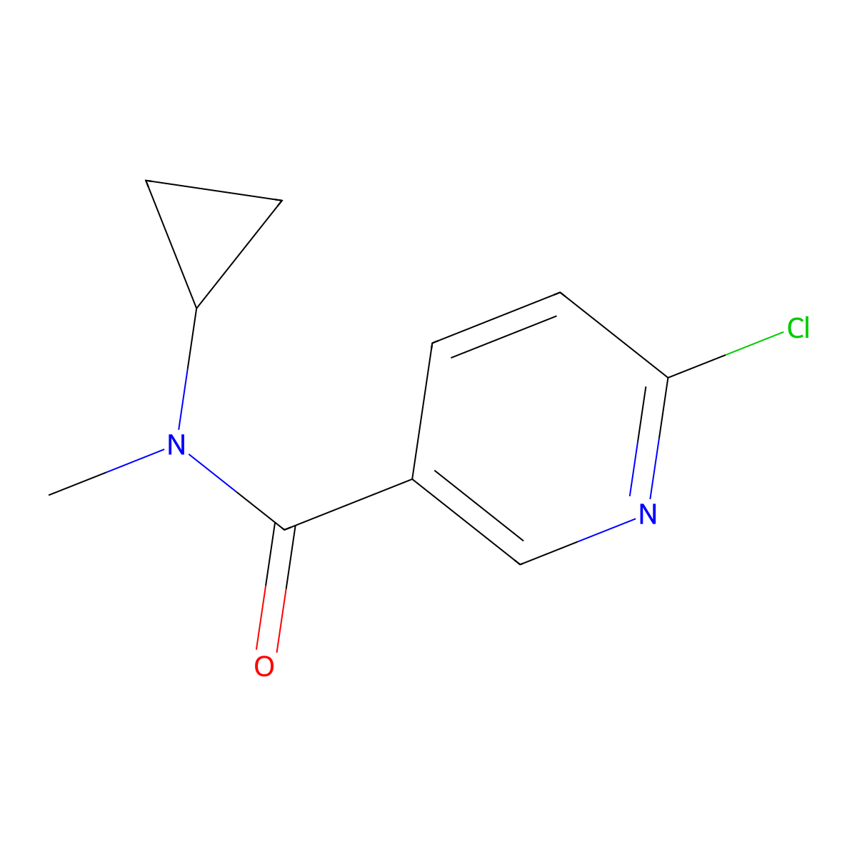 6-chloro-N-cyclopropyl-N-methylpyridine-3-carboxamide molecular structure, CAS 1094545-85-3