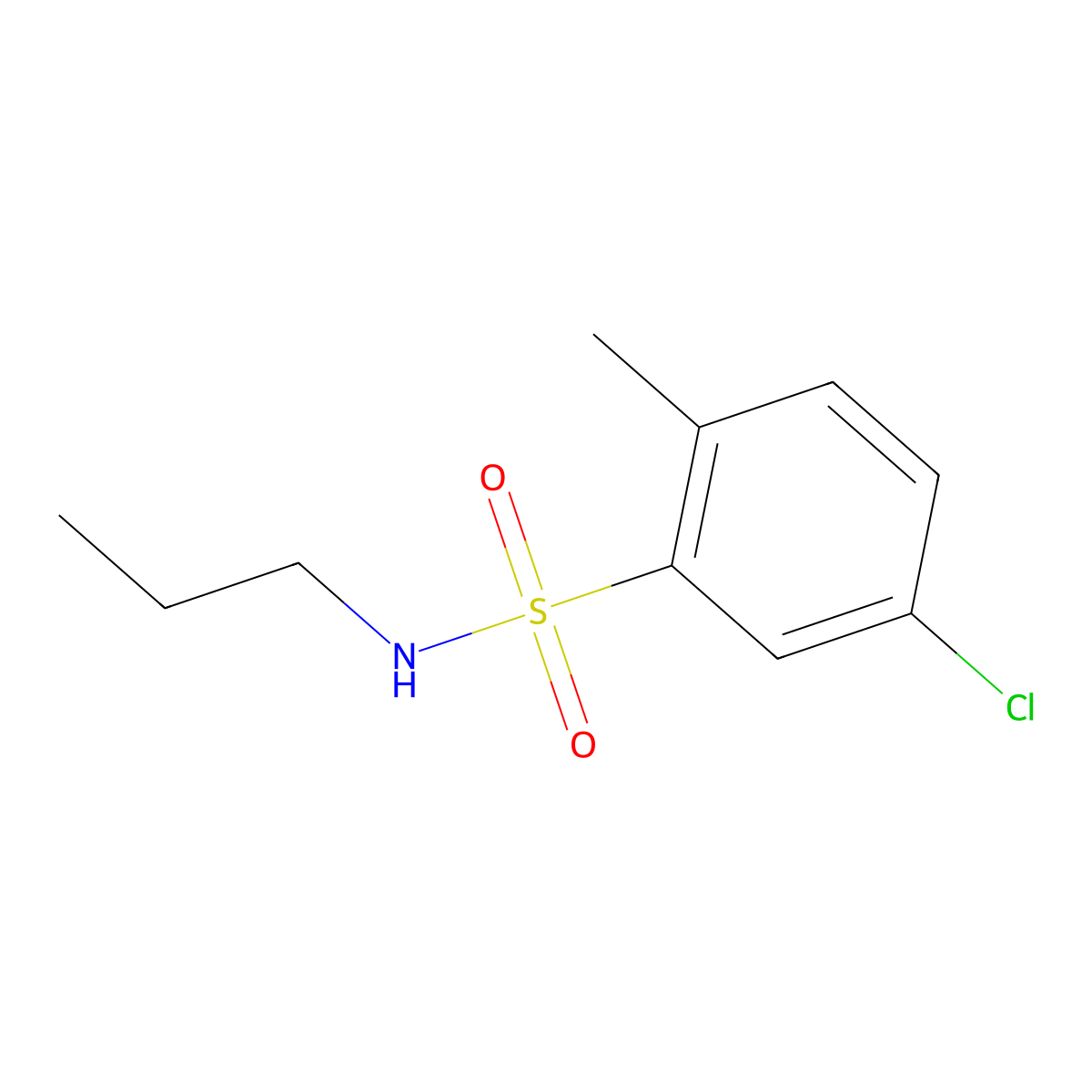 5-chloro-2-methyl-N-propylbenzenesulfonamide molecular structure, CAS 1094545-94-4