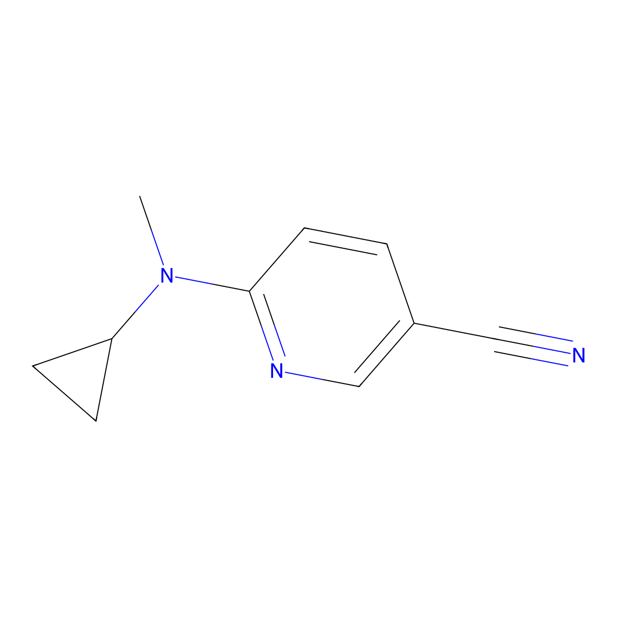 6-[Cyclopropyl(methyl)amino]pyridine-3-carbonitrile molecular structure, CAS 1094545-97-7