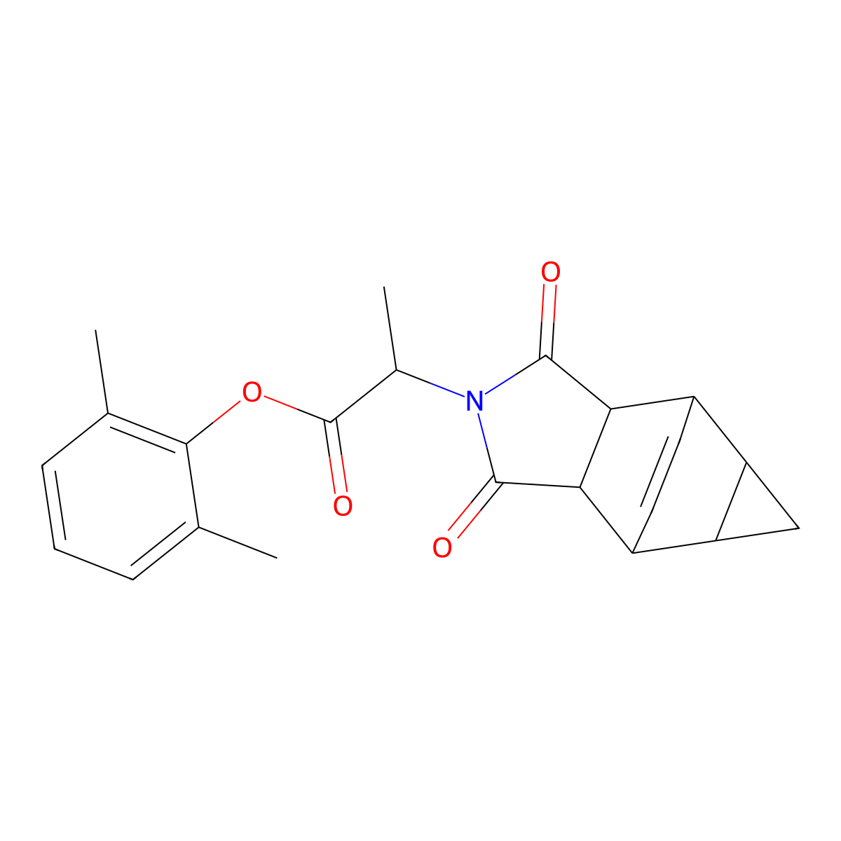 2,6-dimethylphenyl 2-(1,3-dioxooctahydro-4,6-ethenocyclopropa[f]isoindol-2(1H)-yl)propanoate molecular structure, CAS 1094546-64-1