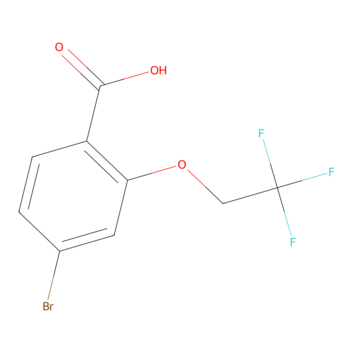 4-Bromo-2-(2,2,2-trifluoroethoxy)benzoic acid molecular structure, CAS 1094547-13-3