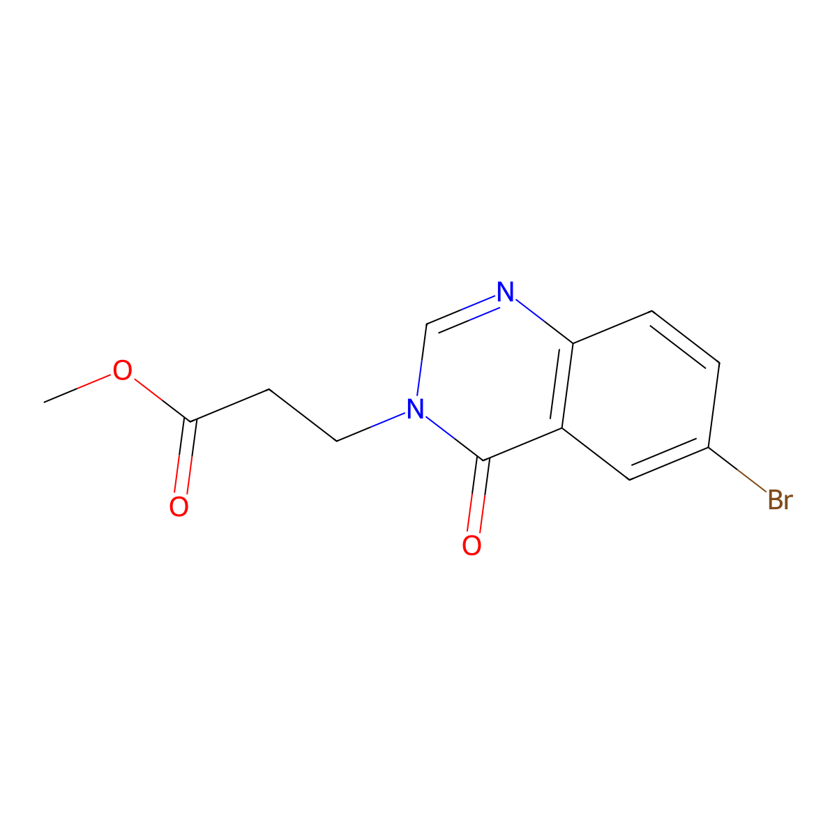 Methyl 3-(6-bromo-4-oxo-3,4-dihydroquinazolin-3-yl)propanoate molecular structure, CAS 1094550-51-2
