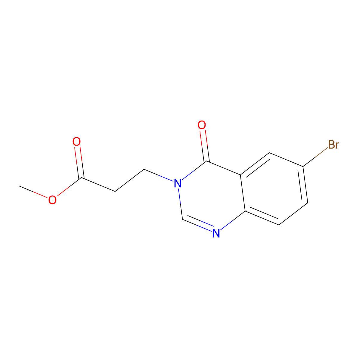 Methyl 3-(6-bromo-4-oxo-3,4-dihydroquinazolin-3-yl)propanoate molecular structure, CAS 1094550-51-2