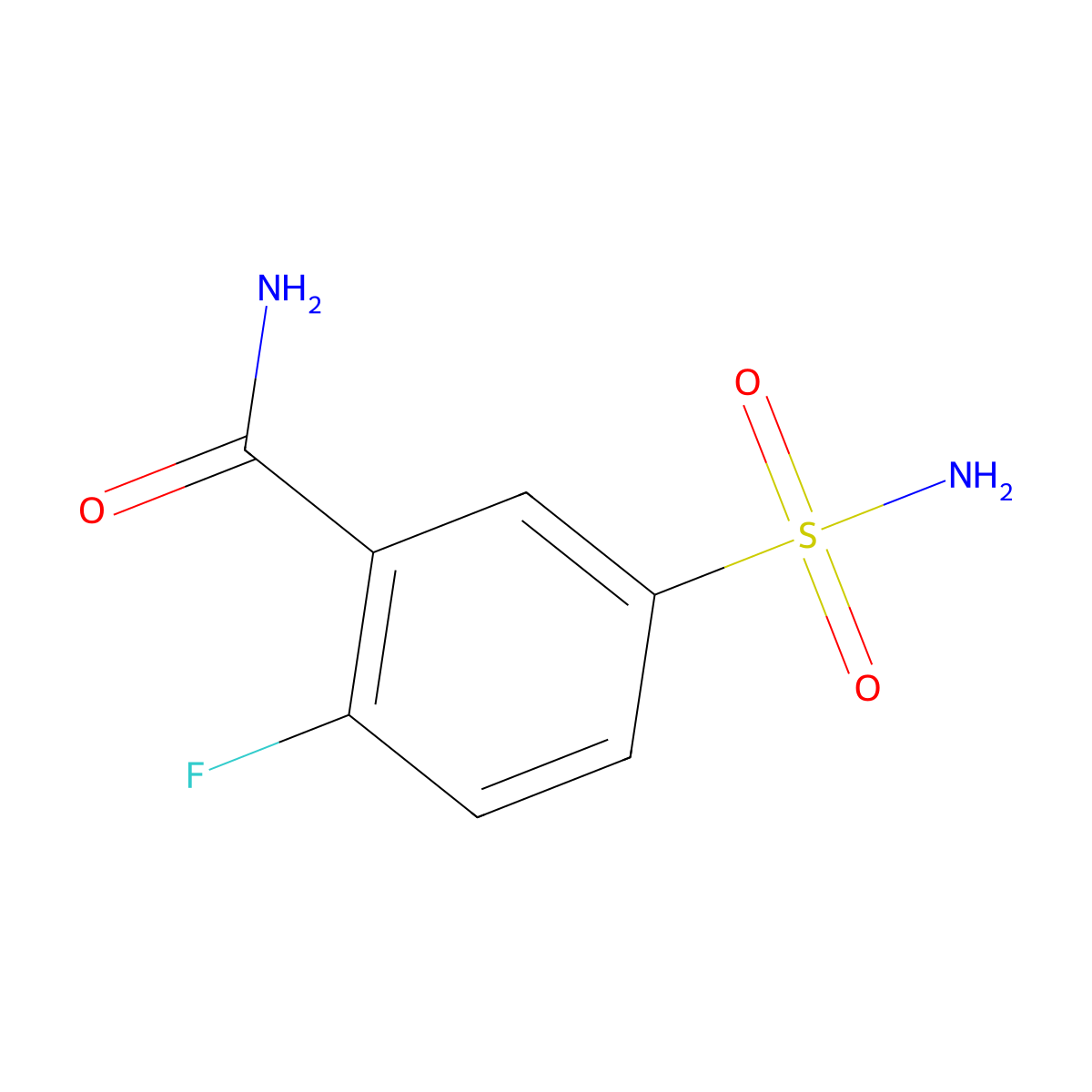 2-Fluoro-5-sulfamoylbenzamide molecular structure, CAS 1094550-78-3