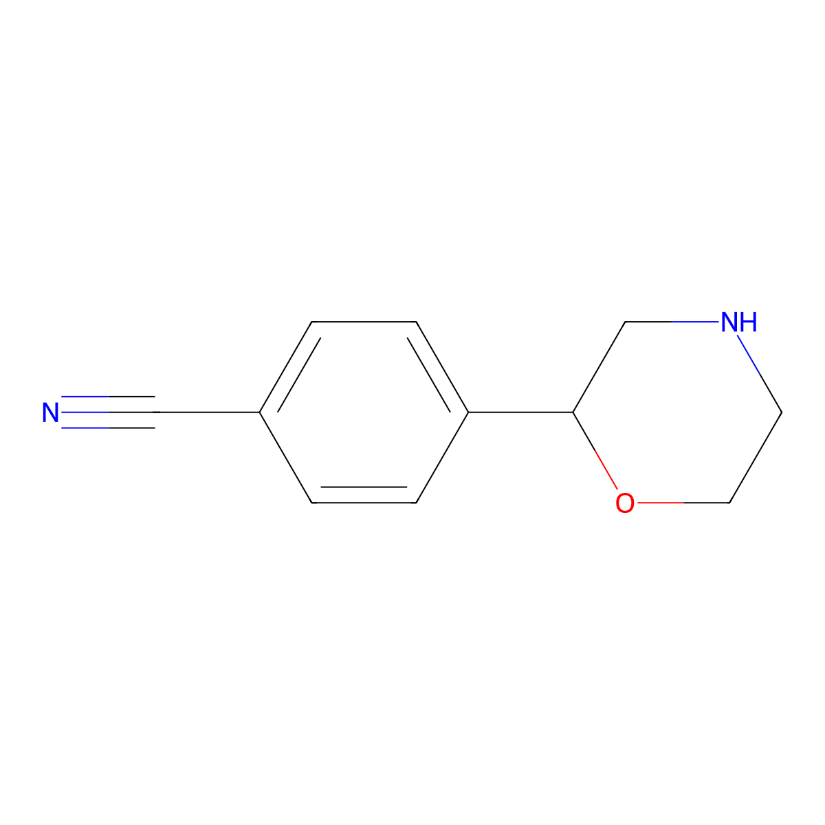 4-(Morpholin-2-yl)benzonitrile molecular structure, CAS 1094551-55-9
