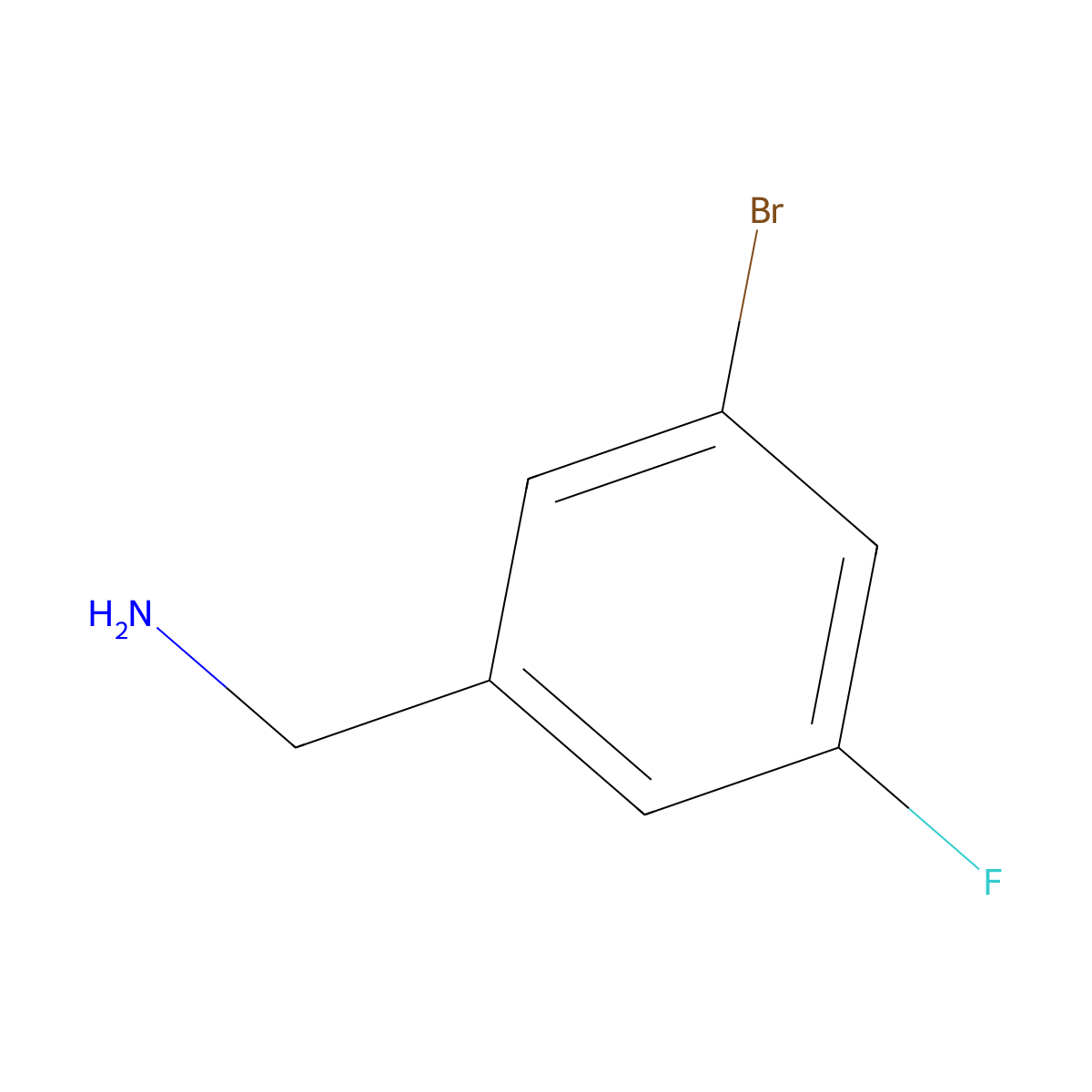 (3-Bromo-5-fluorophenyl)methanamine molecular structure, CAS 1094555-68-6