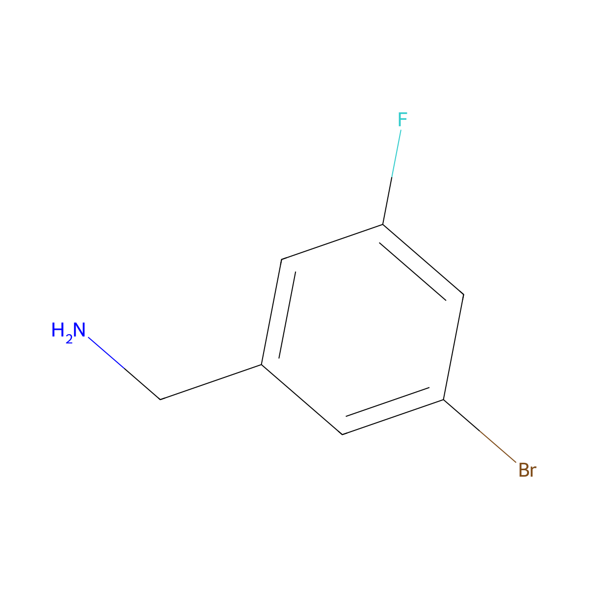 (3-Bromo-5-fluorophenyl)methanamine molecular structure, CAS 1094555-68-6