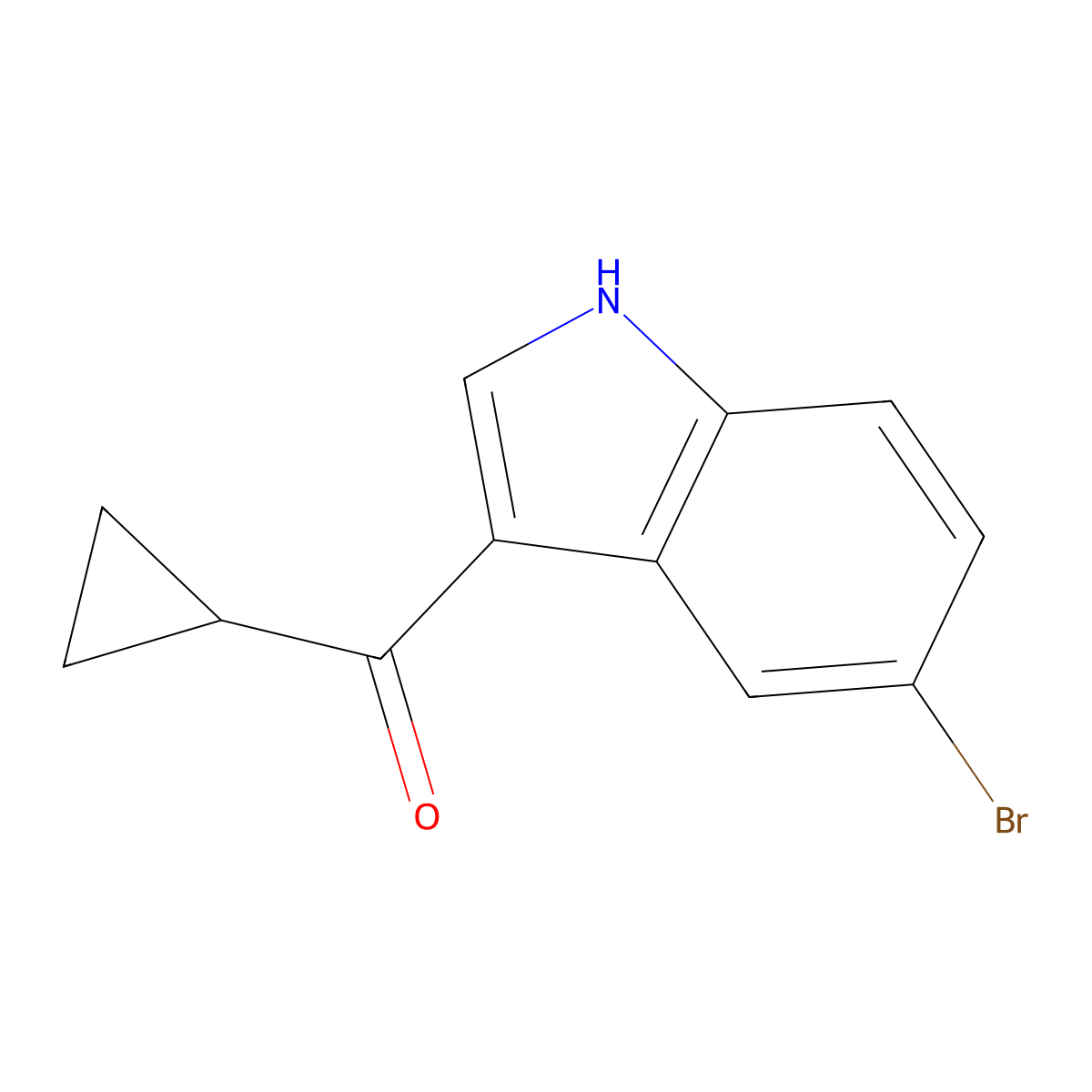 (5-Bromo-1H-indol-3-YL)-cyclopropyl-methanone molecular structure, CAS 1094557-67-1