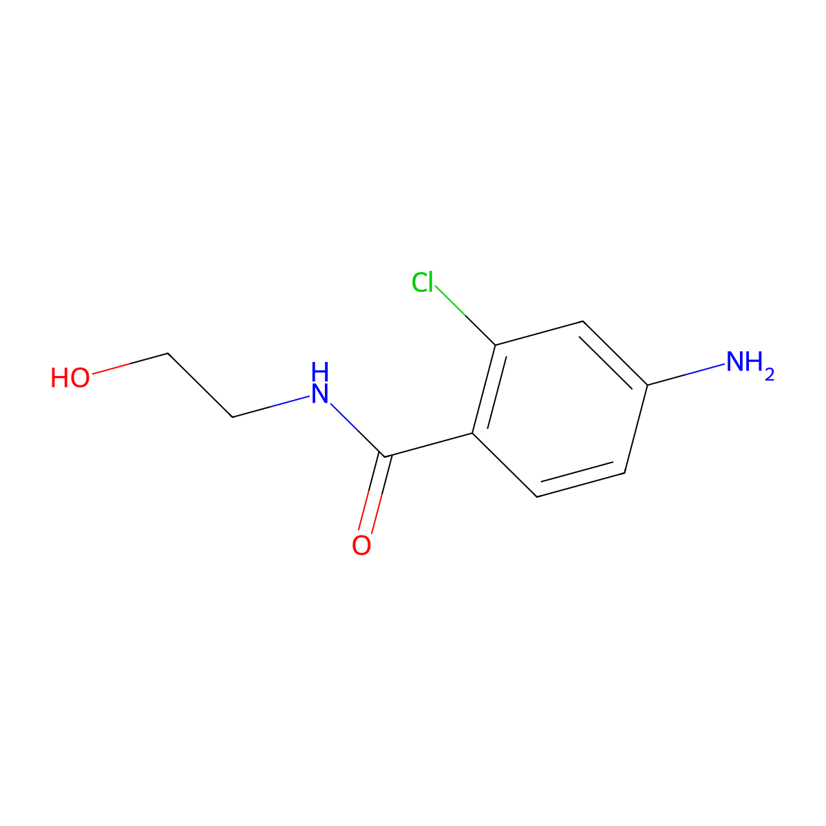 4-amino-2-chloro-N-(2-hydroxyethyl)benzamide molecular structure, CAS 1094559-63-3