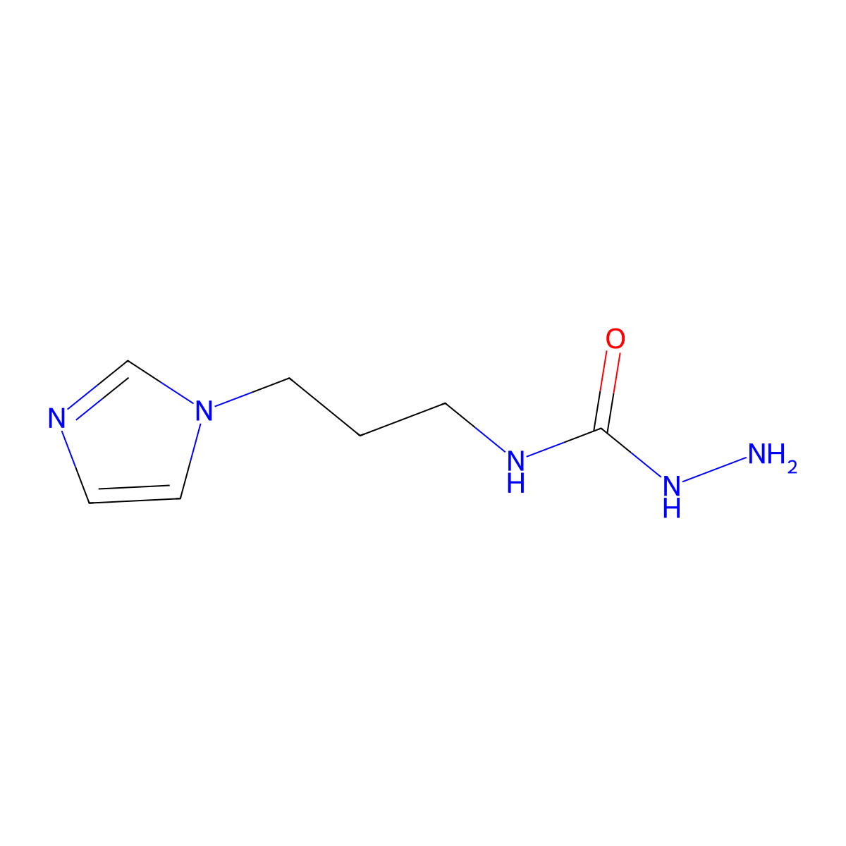 3-amino-1-[3-(1H-imidazol-1-yl)propyl]urea molecular structure, CAS 1094561-59-7