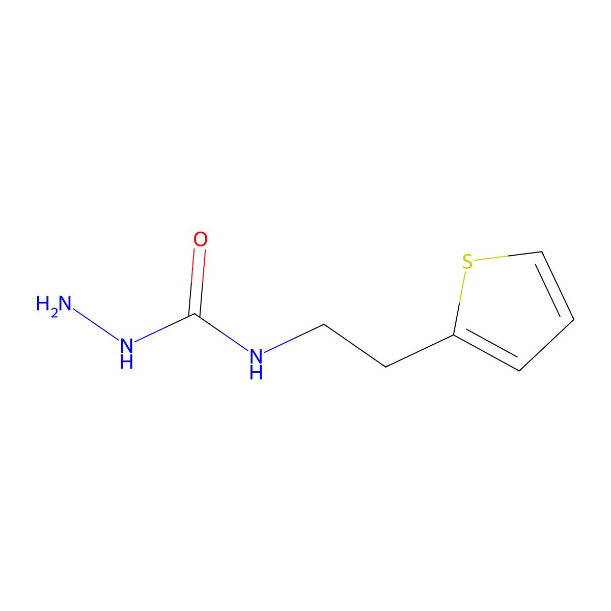 3-Amino-1-[2-(thiophen-2-yl)ethyl]urea molecular structure, CAS 1094561-95-1