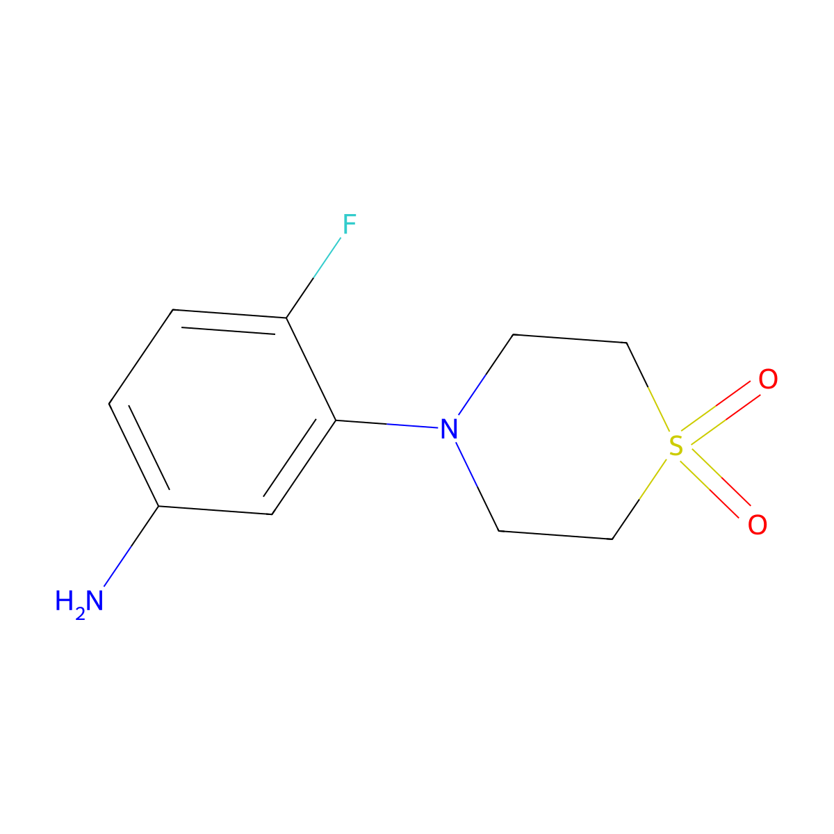 4-(5-Amino-2-fluorophenyl)-1lambda6-thiomorpholine-1,1-dione molecular structure, CAS 1094562-12-5