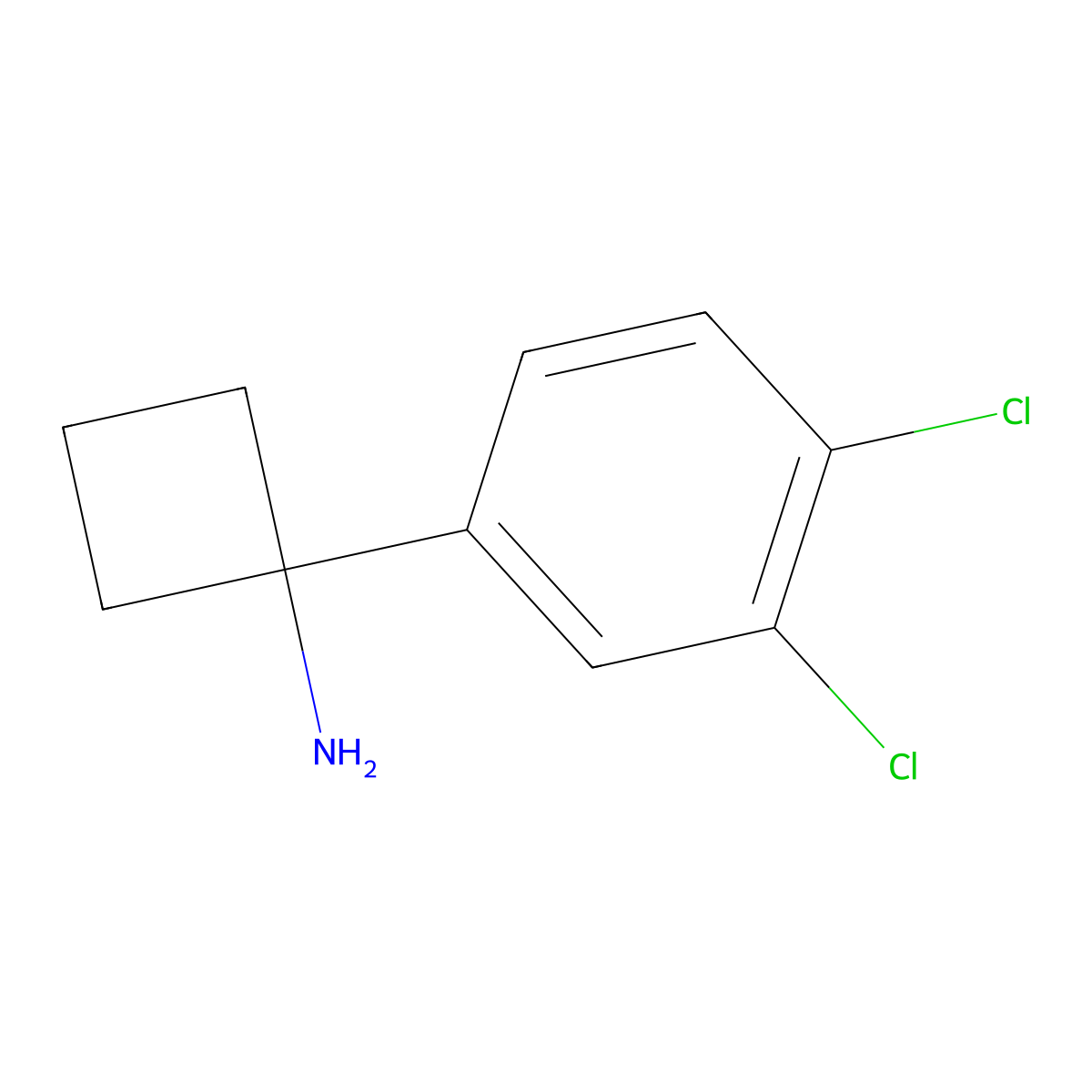 1-(3,4-Dichlorophenyl)cyclobutanamine molecular structure, CAS 1094562-36-3