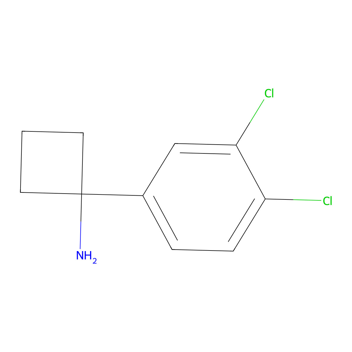 1-(3,4-Dichlorophenyl)cyclobutanamine molecular structure, CAS 1094562-36-3