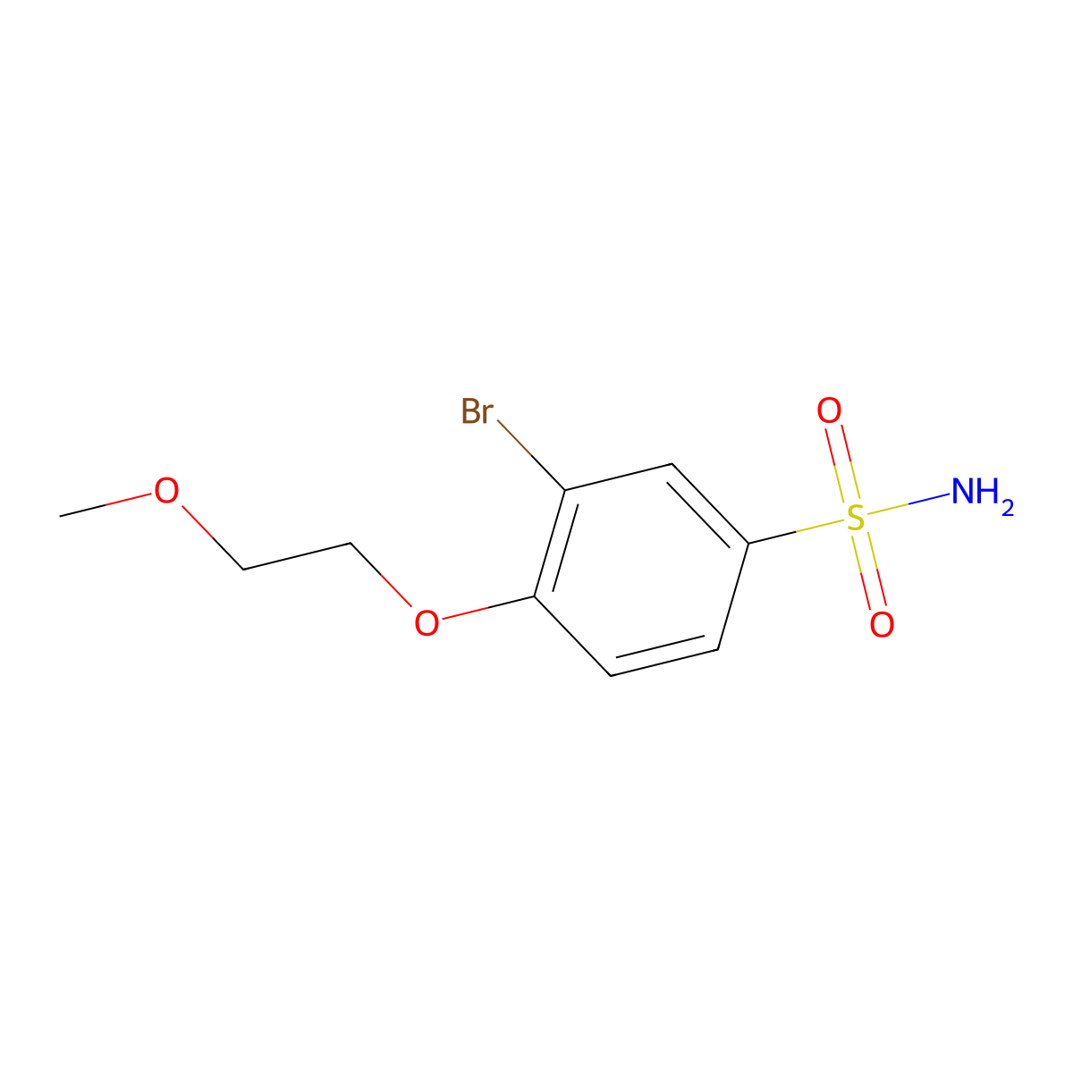 3-Bromo-4-(2-methoxyethoxy)benzene-1-sulfonamide molecular structure, CAS 1094562-42-1