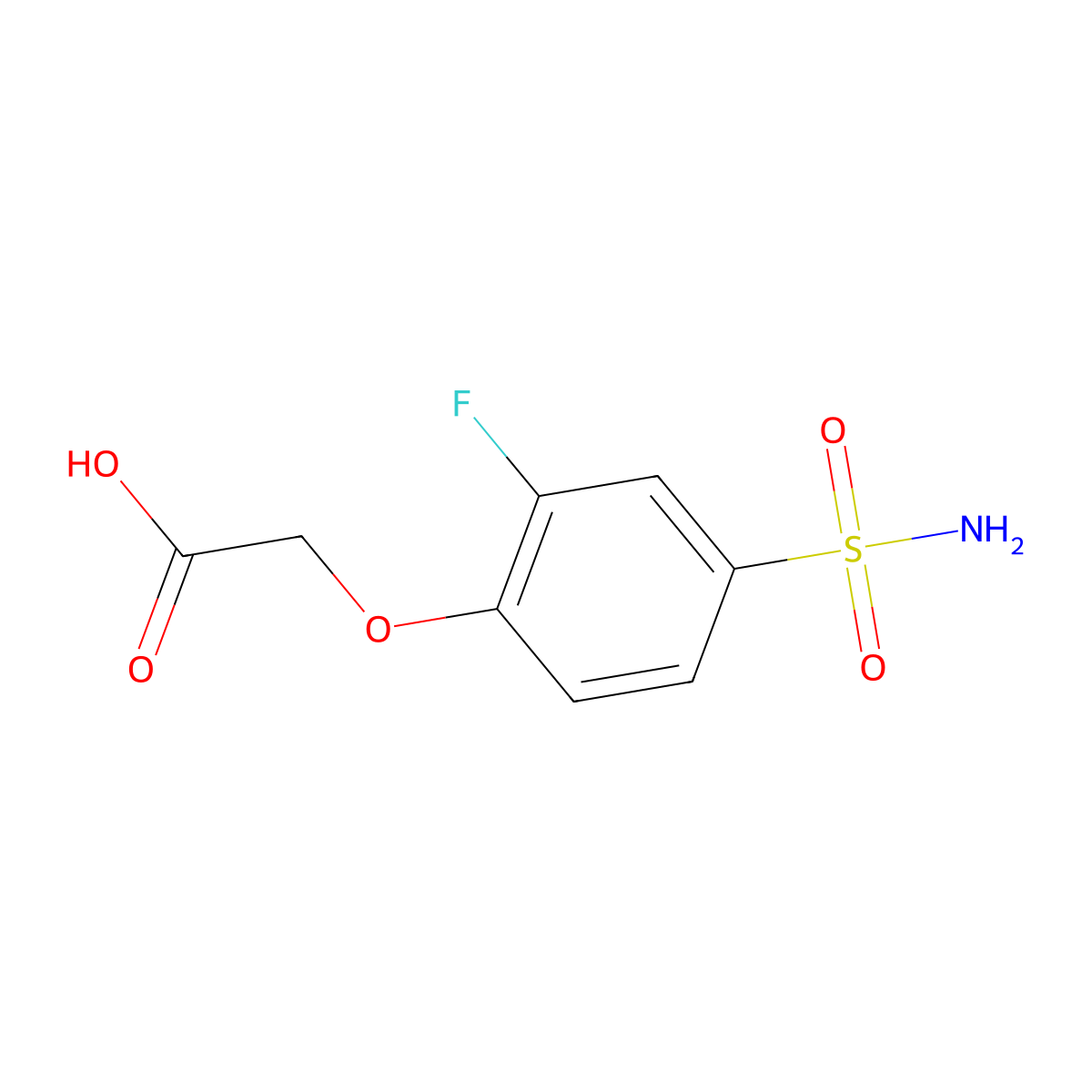2-(2-Fluoro-4-sulfamoylphenoxy)acetic acid molecular structure, CAS 1094562-69-2