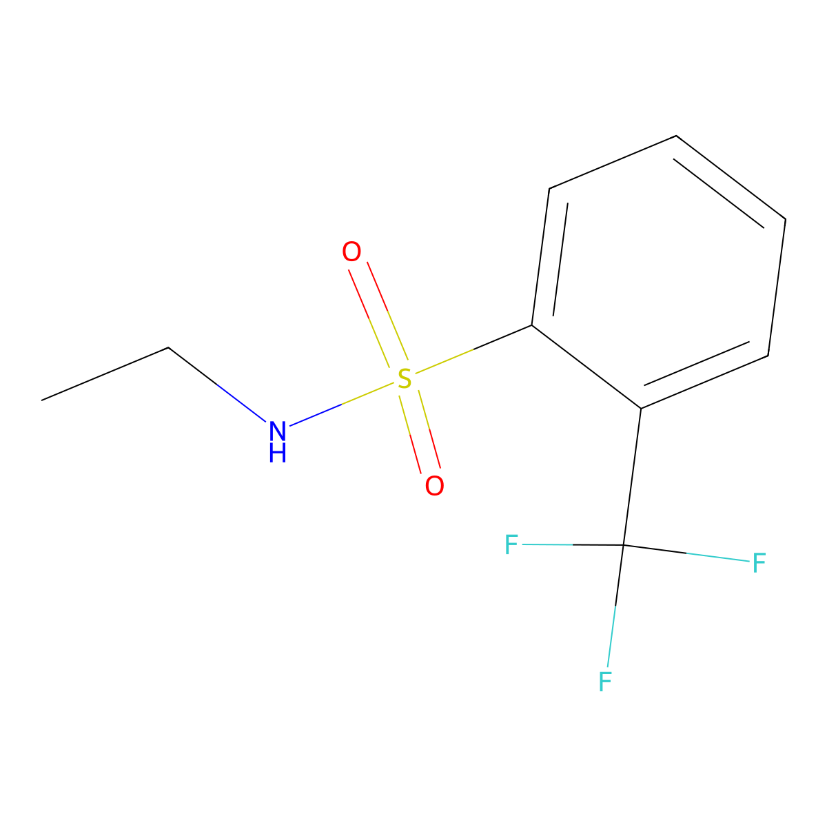 N-ethyl-2-(trifluoromethyl)benzene-1-sulfonamide molecular structure, CAS 1094563-45-7