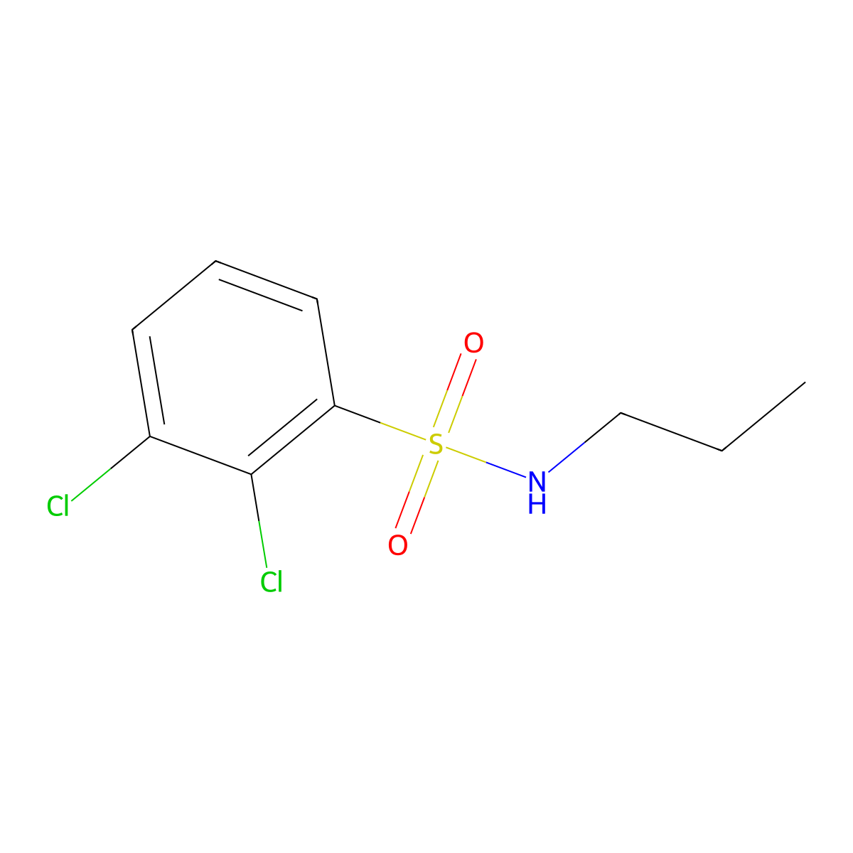 2,3-dichloro-N-propylbenzenesulfonamide molecular structure, CAS 1094563-52-6