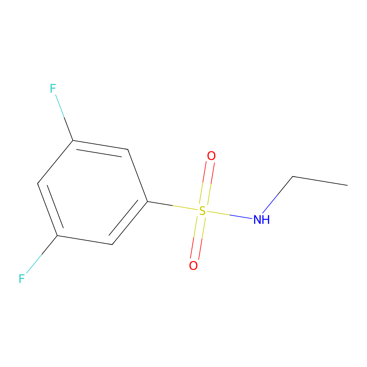 N-ethyl-3,5-difluorobenzene-1-sulfonamide molecular structure, CAS 1094563-69-5