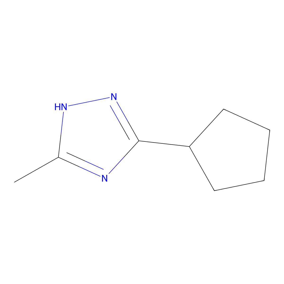 3-cyclopentyl-5-methyl-4H-1,2,4-triazole molecular structure, CAS 1094563-78-6