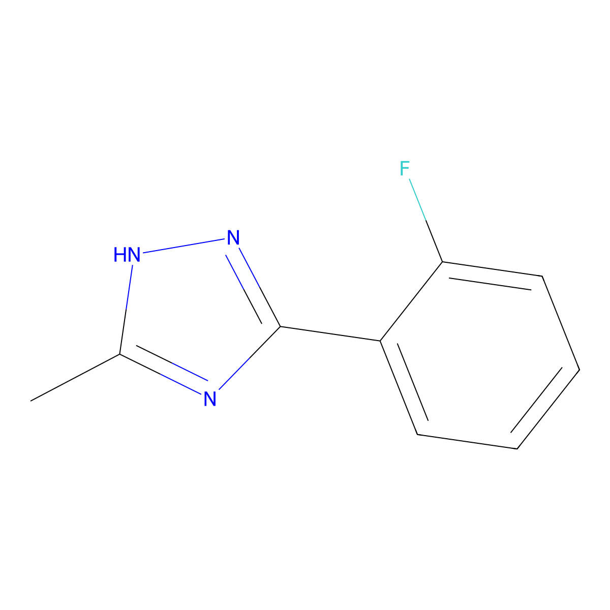 5-(2-fluorophenyl)-3-methyl-1H-1,2,4-triazole molecular structure, CAS 1094563-94-6