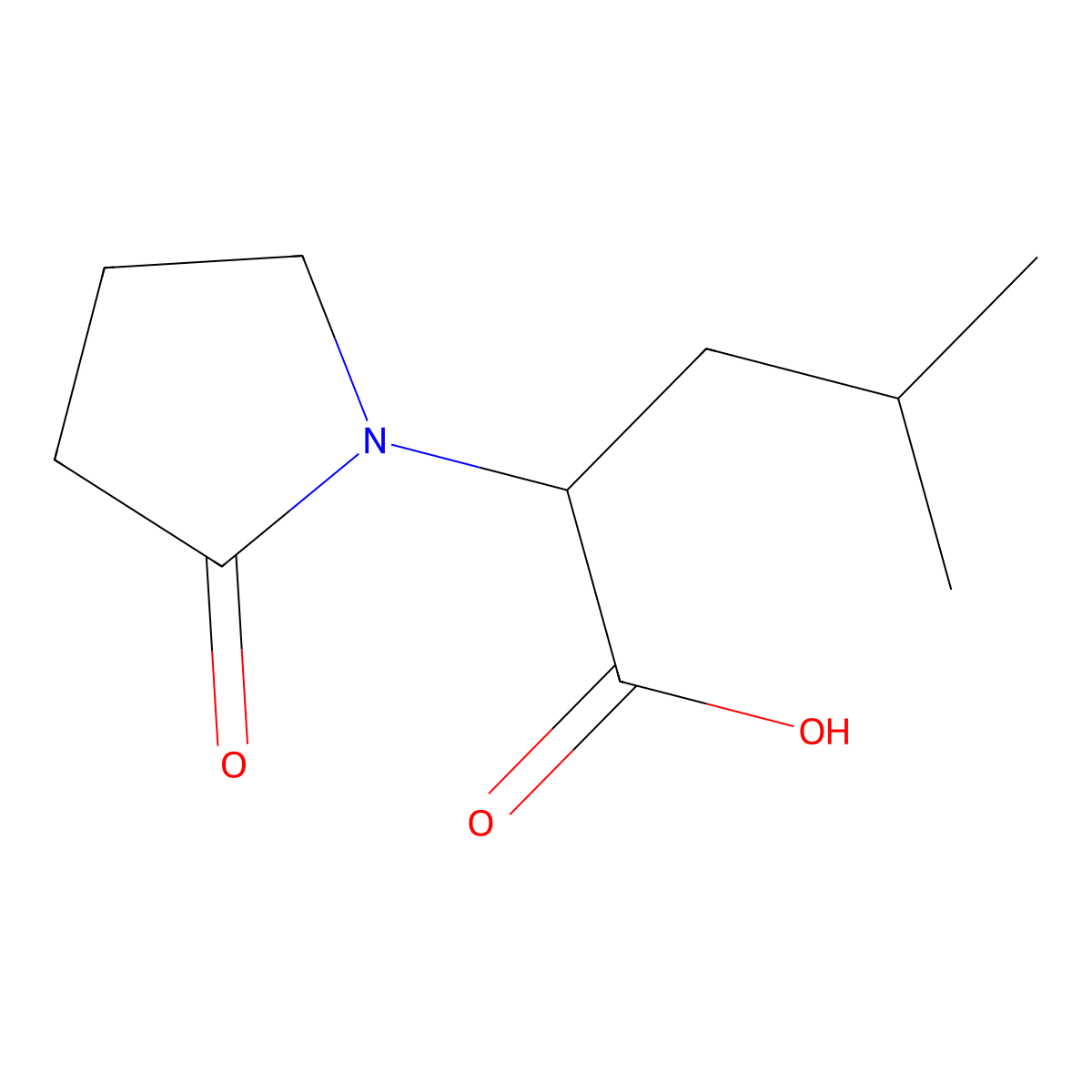 4-Methyl-2-(2-oxopyrrolidin-1-yl)pentanoic acid molecular structure, CAS 1094564-01-8