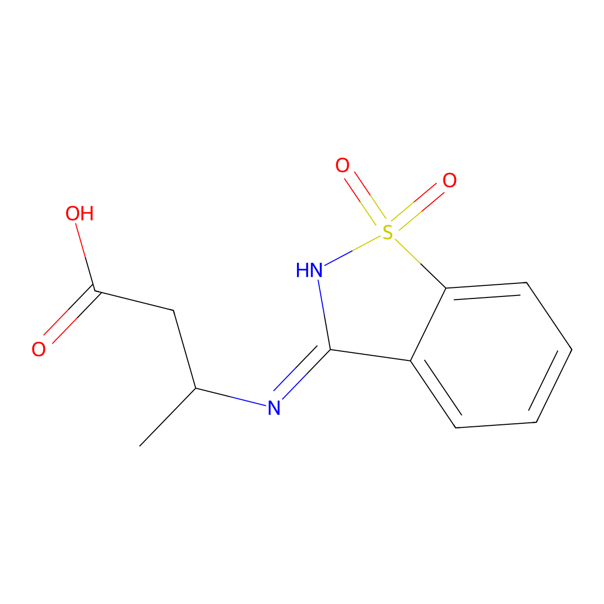 3-((1,1-Dioxidobenzo[d]isothiazol-3-yl)amino)butanoic acid molecular structure, CAS 1094565-75-9