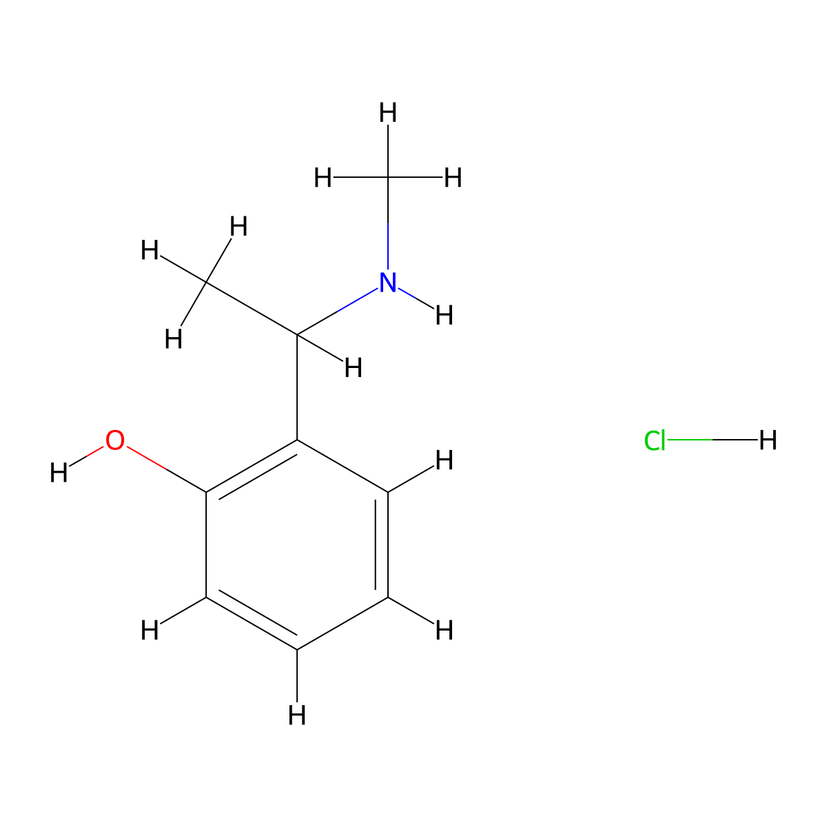 2-[1-(Methylamino)ethyl]phenol hydrochloride molecular structure, CAS 1094600-71-1