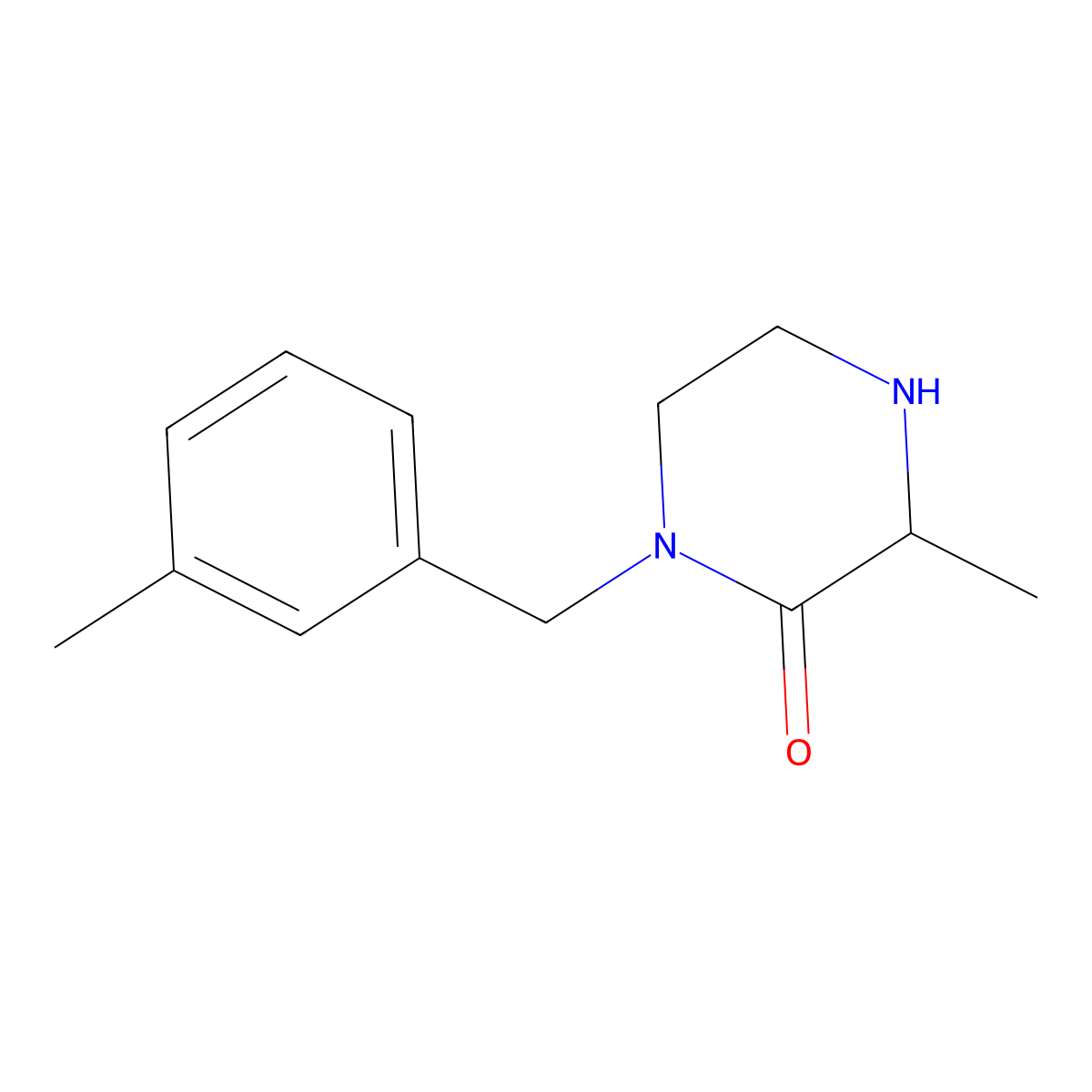 3-Methyl-1-(3-methylbenzyl)piperazin-2-one molecular structure, CAS 1094601-63-4