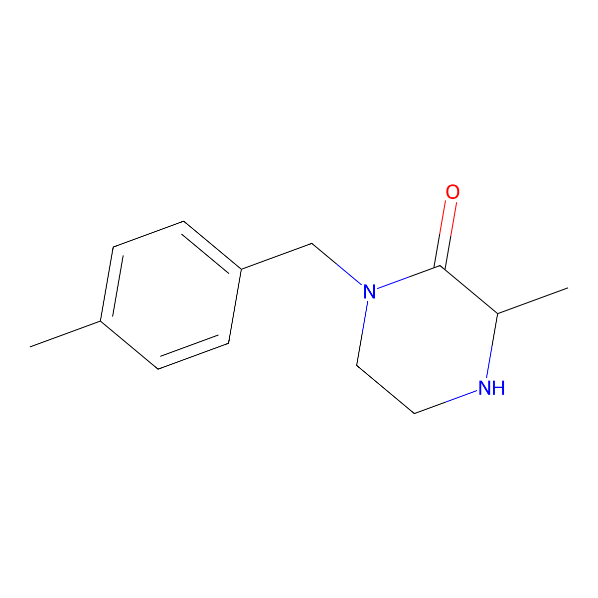 3-Methyl-1-(4-methylbenzyl)piperazin-2-one molecular structure, CAS 1094601-66-7