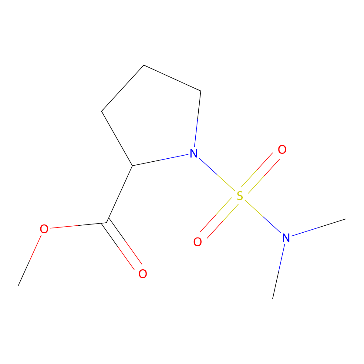 Methyl 1-[(dimethylamino)sulfonyl]prolinate molecular structure, CAS 1094603-59-4