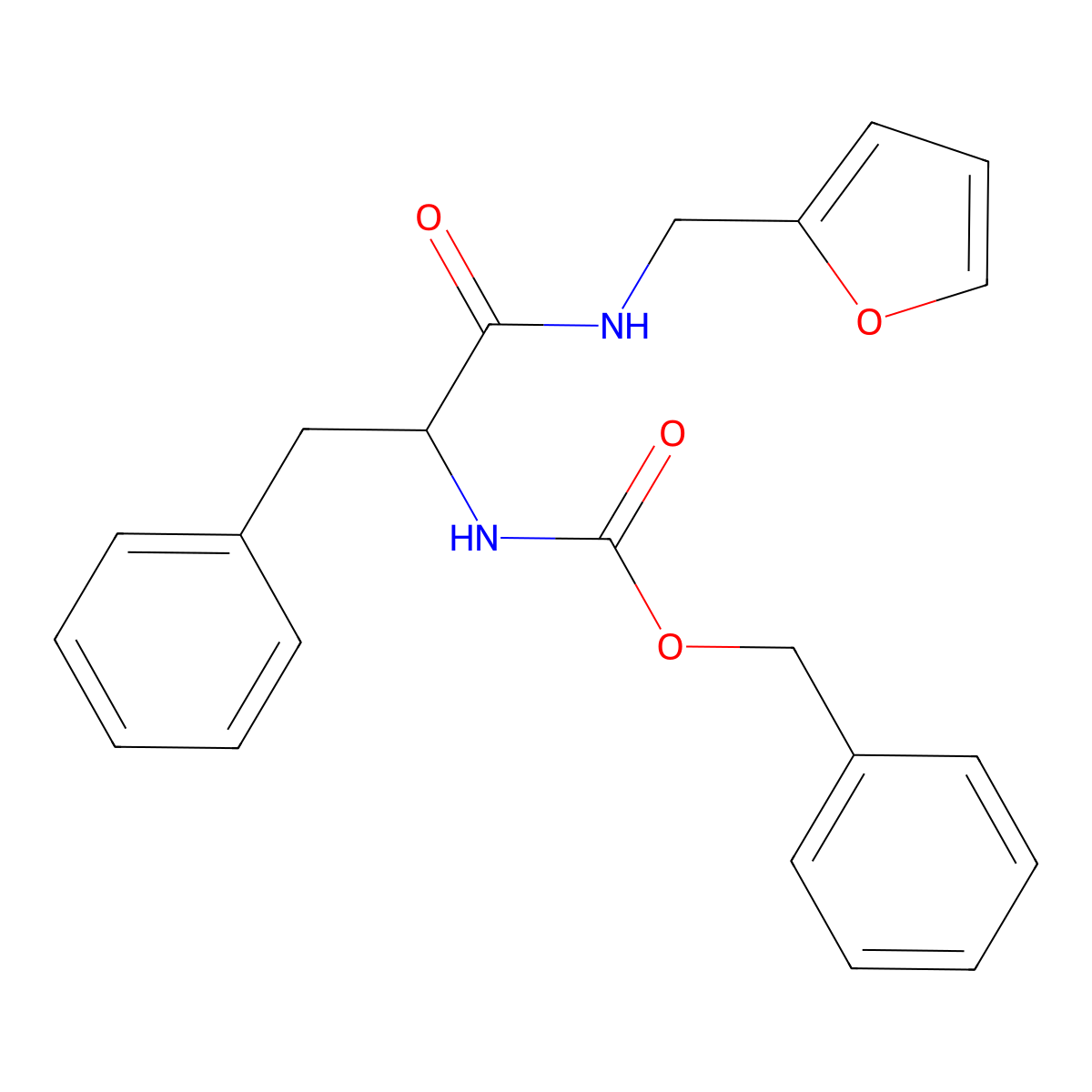 Phenylmethyl N-[2-[(2-furanylmethyl)amino]-2-oxo-1-(phenylmethyl)ethyl]carbamate molecular structure, CAS 1094603-68-5