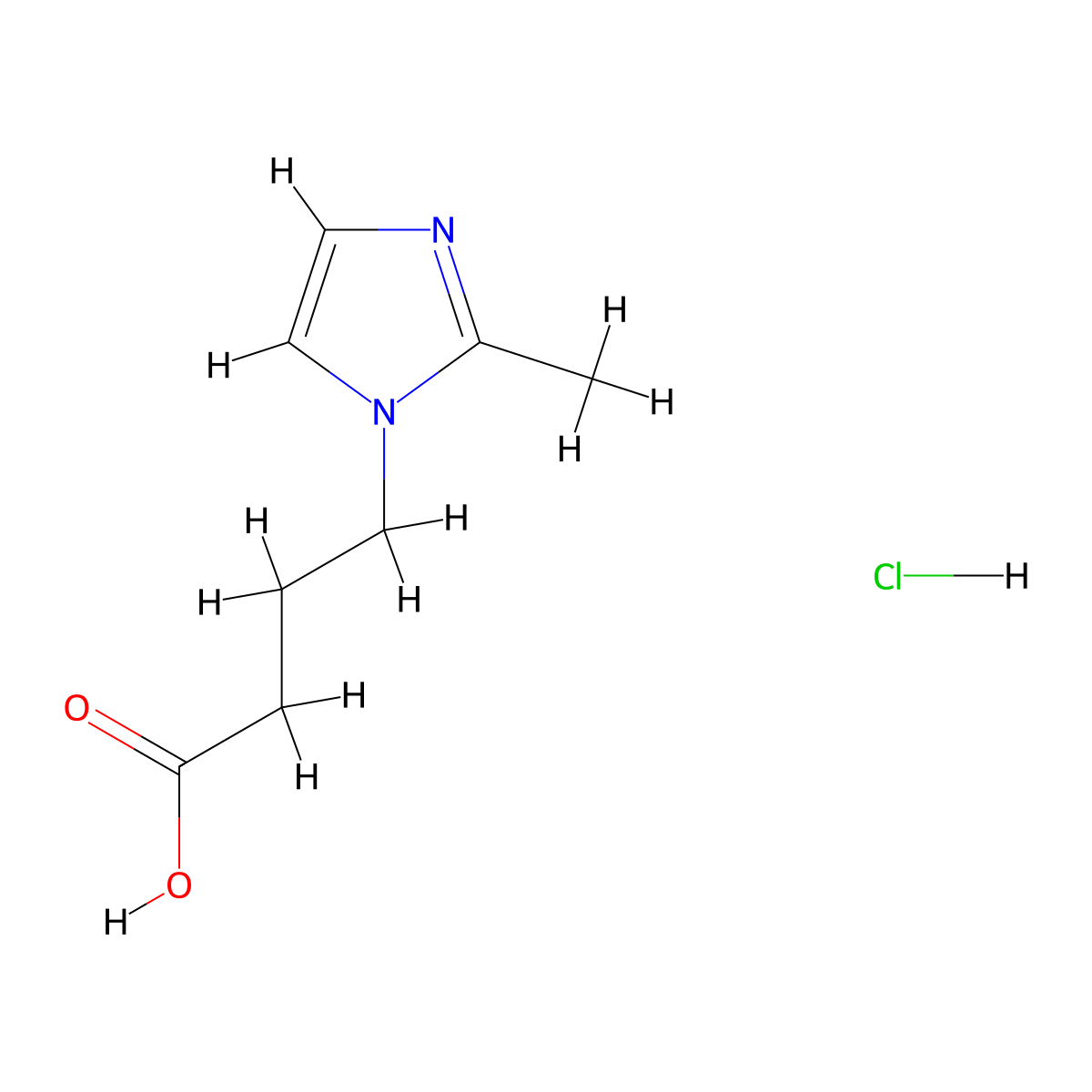4-(2-methyl-1H-imidazol-1-yl)butanoic acid hydrochloride molecular structure, CAS 1094607-15-4